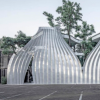 archstudio在北京将旧美术馆转变为带有半透明金属窗帘的新艺术中心